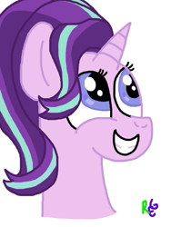 Size: 419x527 | Tagged: safe, artist:raulixevergreen, character:starlight glimmer, species:pony, species:unicorn, bust, female, happy, head, mare, simple background, smiling, solo, white background