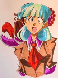 Size: 600x800 | Tagged: safe, artist:artfrog75, character:coco pommel, species:human, g4, anime style, female, humanized, solo, traditional art