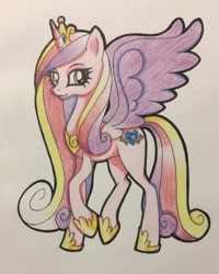 Size: 978x1223 | Tagged: safe, artist:serra20, character:princess cadance, species:alicorn, species:pony, g4, colored pencil drawing, female, solo, traditional art