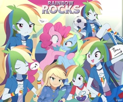 Size: 1800x1494 | Tagged: safe, artist:_ryuu_chan_, character:applejack, character:pinkie pie, character:rainbow dash, species:eqg human, equestria girls:rainbow rocks, g4, my little pony: equestria girls, football, gaming