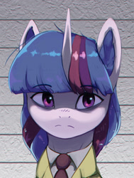 Size: 1300x1719 | Tagged: safe, artist:mrscroup, character:twilight sparkle, species:pony, species:unicorn, g4, clothing, ear fluff, solo, suit, tie