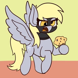 Size: 3000x3000 | Tagged: safe, artist:mrneo, character:derpy hooves, species:pegasus, species:pony, g4, muffin, ski mask, solo