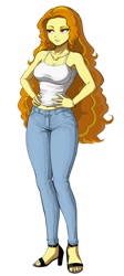 Size: 594x1328 | Tagged: safe, artist:nairdags, character:adagio dazzle, species:human, g4, hands on hip, jeans, solo, t-shirt