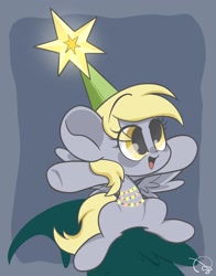 Size: 1606x2048 | Tagged: safe, artist:oc_ponys, character:derpy hooves, species:pegasus, species:pony, episode:hearth's warming eve, g4, my little pony: friendship is magic, christmas star, christmas tree, scene interpretation, simple background