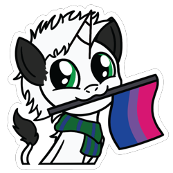 Size: 2101x2101 | Tagged: safe, artist:captshowtime, oc, oc:ghost note, species:pony, species:unicorn, g4, bisexual pride flag
