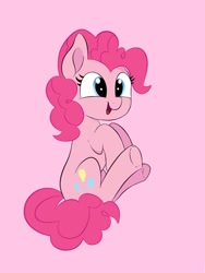 Size: 768x1024 | Tagged: safe, artist:cskyliee, character:pinkie pie, species:earth pony, species:pony, g4, folded forelegs, open mouth, simple background, smiling, solo