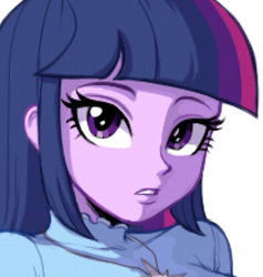 Size: 579x607 | Tagged: safe, artist:nairdags, character:twilight sparkle, character:twilight sparkle (eqg), species:eqg human, g4, bust, looking at you, solo, white background