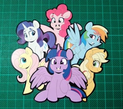 Size: 2048x1809 | Tagged: safe, artist:partylikeanartist, character:applejack, character:fluttershy, character:pinkie pie, character:rainbow dash, character:rarity, character:twilight sparkle, character:twilight sparkle (alicorn), species:alicorn, species:earth pony, species:pegasus, species:pony, species:unicorn, g4, mane six, sticker