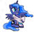 Size: 962x900 | Tagged: safe, artist:sallycars, character:princess luna, species:alicorn, species:pony, g4, clothing, cute, digital art, female, filly, filly luna, foal, gritted teeth, hoodie, horn, luna day, lunabetes, mare, ms paint, raised hoof, simple background, sitting, smiling, solo, spread wings, stars, teeth, white background, wings, young, younger