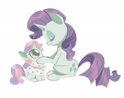 Size: 2048x1631 | Tagged: safe, artist:kyrakupetsky, character:rarity, character:sweetie belle, species:pony, species:unicorn, g4, cute, sisters, white background