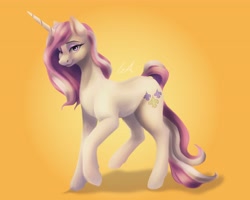 Size: 4096x3277 | Tagged: safe, artist:galinn-arts, character:fleur-de-lis, species:pony, species:unicorn, g4, lidded eyes, looking at you, raised hoof, simple background, solo