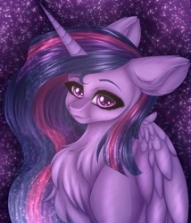Size: 1695x1982 | Tagged: safe, artist:pearl123_art, character:twilight sparkle, character:twilight sparkle (alicorn), species:alicorn, species:pony, g4, bust, fluffy, sitting, solo