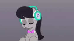 Size: 1280x720 | Tagged: safe, artist:another_pony, character:dj pon-3, character:octavia melody, character:vinyl scratch, species:earth pony, species:pony, species:unicorn, g4, animated, blep, blushing, bust, eyes closed, headbang, headphones, smug, sunglasses, tongue out, webm