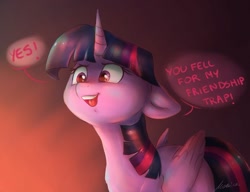 Size: 1280x985 | Tagged: safe, artist:buttersprinkle, character:twilight sparkle, character:twilight sparkle (alicorn), species:alicorn, species:pony, g4, dialogue, pure evil, solo