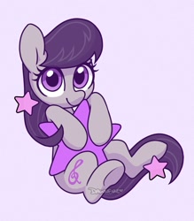 Size: 1000x1142 | Tagged: safe, artist:dawnfire, character:octavia melody, species:earth pony, species:pony, g4, cute, female, looking at you, mare, purple background, simple background, solo, stars, tavibetes