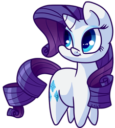 Size: 900x1000 | Tagged: safe, artist:zoiby, character:rarity, species:pony, species:unicorn, g4, chibi, eyeshadow, female, horn, makeup, mare, simple background, smiling, solo, tail, transparent background