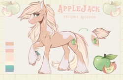 Size: 1199x788 | Tagged: safe, artist:petrinoxx, character:applejack, species:earth pony, species:pony, g4, different cutie mark, redesign, solo