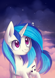 Size: 704x1000 | Tagged: safe, artist:lightning-stars, character:dj pon-3, character:vinyl scratch, species:pony, species:unicorn, g4, smiling, solo