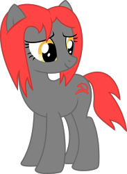 Size: 3995x5463 | Tagged: safe, artist:incognito-i, oc, oc only, oc:veronika, species:earth pony, species:pony, g4, communism, simple background, solo, soviet, transparent background, vector