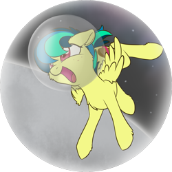 Size: 1151x1151 | Tagged: safe, artist:dusthiel, oc, oc only, oc:apogee, species:pegasus, species:pony, newbie artist training grounds, g4, atg 2018, chest fluff, cute, diageetes, ear fluff, leg fluff, ocbetes, open mouth, solo, space, space helmet, wing fluff