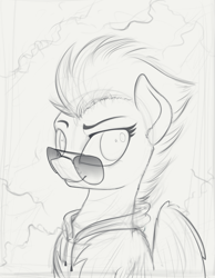 Size: 1219x1571 | Tagged: safe, artist:yakovlev-vad, character:spitfire, species:pegasus, species:pony, g4, grayscale, monochrome, solo