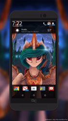 Size: 1687x3000 | Tagged: safe, artist:yakovlev-vad, character:princess celestia, species:alicorn, species:pony, g4, android, cellphone, female, homescreen, htc, mare, phone, smartphone, solo