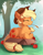 Size: 1520x1925 | Tagged: safe, artist:yakovlev-vad, character:applejack, species:earth pony, species:pony, g4, apple, applecat, behaving like a cat, box, chest fluff, clothing, cowboy hat, cute, dawwww, eyes closed, female, food, hat, if i fits i sits, jackabetes, mare, pony in a box, ponyloaf, prone, solo, straw in mouth, tree, yakovlev-vad is trying to murder us