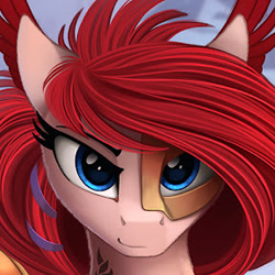 Size: 288x288 | Tagged: safe, artist:yakovlev-vad, oc, species:pony, g4, cropped, looking at you, mask, smiling, smirk, solo