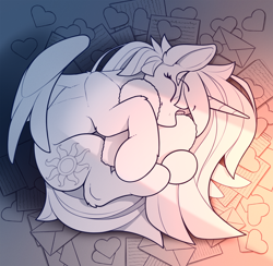 Size: 1800x1760 | Tagged: safe, artist:yakovlev-vad, character:princess celestia, species:alicorn, species:pony, g4, behaving like a cat, catlestia, curled up, cute, cutelestia, happy, heart, heart pillow, holiday, letter, letters to celestia, pillow, solo, valentine's day