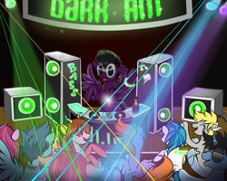 Size: 1000x800 | Tagged: safe, artist:confetticakez, character:derpy hooves, character:dj pon-3, character:neon lights, character:rising star, character:vinyl scratch, oc, species:pegasus, species:pony, g4, dark amethyst, illumabelle, music