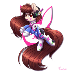 Size: 897x900 | Tagged: safe, artist:confetticakez, species:pony, g4, crossover, d.va, overwatch, ponified, simple background, solo, white background