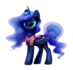 Size: 1873x1789 | Tagged: safe, artist:confetticakez, character:princess luna, species:alicorn, species:pony, g4, blame my sister, clothing, cute, female, folded wings, mare, shirt, simple background, solo, transparent background