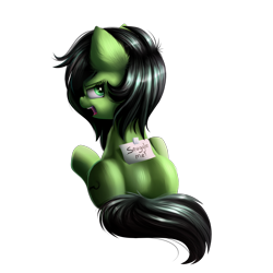Size: 2000x2000 | Tagged: safe, artist:confetticakez, oc, oc:filly anon, species:earth pony, species:pony, g4, angry, cute, female, filly, grumpy, sign, simple background, sitting, solo, transparent background