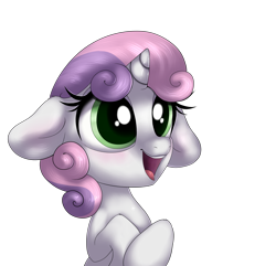 Size: 1939x1869 | Tagged: safe, artist:confetticakez, character:sweetie belle, species:pony, species:unicorn, g4, cute, diasweetes, female, filly, floppy ears, happy, open mouth, simple background, solo, transparent background
