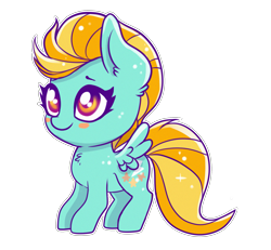 Size: 2137x1978 | Tagged: safe, artist:confetticakez, character:lightning dust, species:pegasus, species:pony, g4, blush sticker, blushing, chest fluff, chibi, cute, dustabetes, ear fluff, female, mare, simple background, solo, transparent background