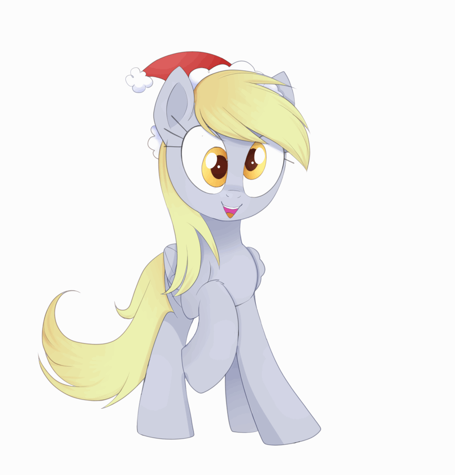Size: 900x939 | Tagged: safe, artist:confetticakez, character:derpy hooves, species:pegasus, species:pony, g4, animated, christmas, clothing, cute, dancing, derpabetes, female, folded wings, gif, hat, holiday, mare, santa hat, simple background, solo, white background, wings