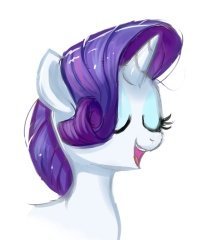 Size: 219x240 | Tagged: safe, artist:confetticakez, character:rarity, species:pony, species:unicorn, g4, bust, cute, eyes closed, female, mare, open mouth, portrait, raribetes, simple background, solo, white background
