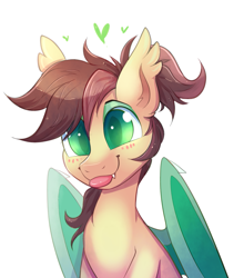 Size: 1209x1371 | Tagged: safe, artist:confetticakez, oc, oc:ambiguity, species:bat pony, species:pony, g4, bat ponified, blep, blushing, cute, cute little fangs, ear fluff, eyeshadow, fangs, folded wings, makeup, male, ponytail, race swap, simple background, solo, stallion, tongue out, white background, wings