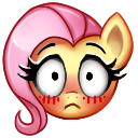 Size: 128x128 | Tagged: safe, artist:confetticakez, character:fluttershy, species:pegasus, species:pony, g4, blushing, cute, discord emote, emoji, emotes, head only, lowres, simple background, solo, surprised, transparent background