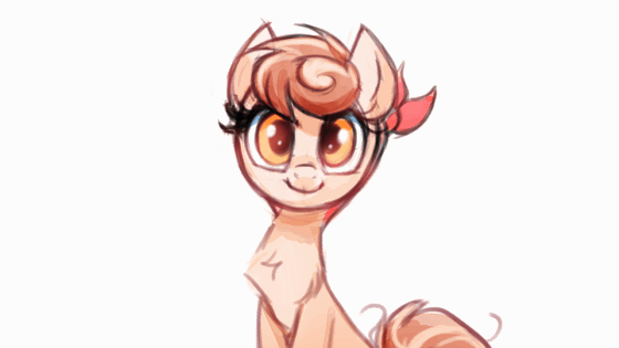 Size: 560x315 | Tagged: safe, artist:confetticakez, oc, oc:cinnamon spangled, species:earth pony, species:pony, g4, animated, bandana, chest fluff, cute, female, floppy ears, gif, mare, one eye closed, simple background, sketch, smiling, solo, white background, wink, winking at you