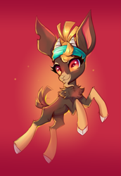 Size: 1513x2199 | Tagged: safe, artist:confetticakez, community related, character:shanty, species:goat, them's fightin' herds, g4, bandana, chest fluff, cloven hooves, cute, horns, simple background, solo