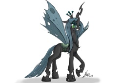 Size: 1500x1020 | Tagged: safe, artist:ncmares, character:queen chrysalis, species:changeling, g4, changeling queen, female, solo
