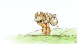 Size: 2500x1432 | Tagged: safe, artist:ncmares, character:applejack, species:earth pony, species:pony, g4, grass, running, solo