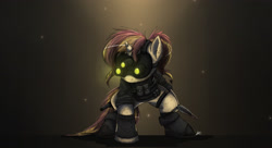 Size: 2500x1357 | Tagged: safe, artist:ncmares, character:sunset shimmer, species:pony, species:unicorn, g4, gun, knife, night vision goggles, splinter cell, wallpaper, weapon