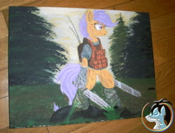 Size: 3135x2392 | Tagged: safe, artist:marcoon1305, artist:ncmares, character:scootaloo, species:pegasus, species:pony, g4, solo, sword