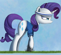 Size: 1500x1368 | Tagged: safe, artist:ncmares, part of a set, character:rarity, species:pony, species:unicorn, g4, american football, clothing, headband, indianapolis colts, jersey, nfl, raised hoof, solo, super bowl, super bowl xlix