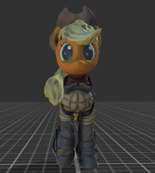 Size: 483x539 | Tagged: safe, artist:dreadmaster231, artist:jokootle, artist:ncmares, character:applejack, species:earth pony, species:pony, g4, 3d, dead space, mass effect, pony game, project:silence, solo, sybil