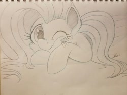 Size: 1280x960 | Tagged: safe, artist:ncmares, character:fluttershy, character:rainbow dash, species:pony, g4, cute, giant pony, hug, macro, monochrome, ncmares is trying to murder us, nose wrinkle, shyabetes, size difference, smoldash, squishy cheeks, traditional art, unamused