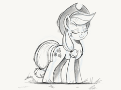 Size: 2732x2047 | Tagged: safe, artist:ncmares, character:applejack, species:earth pony, species:pony, newbie artist training grounds, g4, monochrome, solo, traditional art