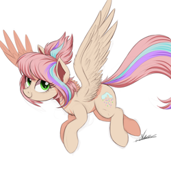 Size: 2048x2048 | Tagged: safe, artist:ncmares, oc, oc only, oc:sweet skies, species:pegasus, species:pony, g4, commission, multicolored hair, signature, simple background, solo, white background